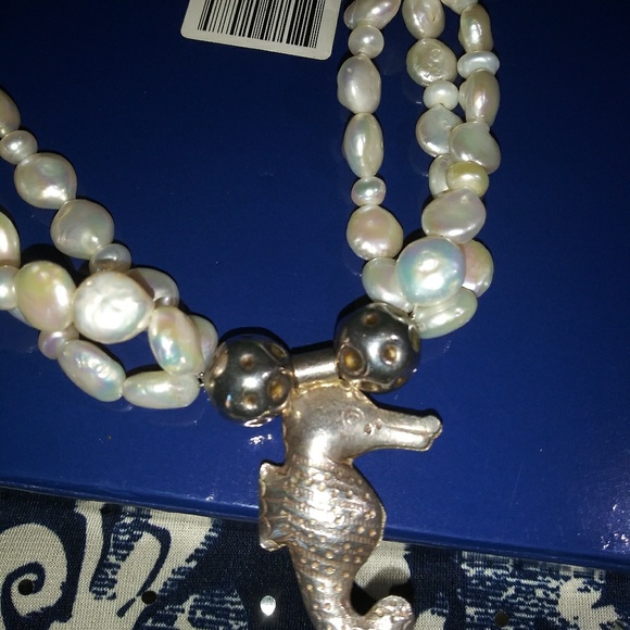 Baroque Pearls Triple Strand & Sterling Silver Sea - Picture 3 of 4